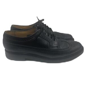 Vintage Florsheim Imperial Men's Black Leather Wing Tip Dress Shoes 9.5D